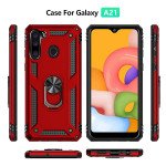 Wholesale Tech Armor Ring Grip Case with Metal Plate for Samsung Galaxy A21 (Red)